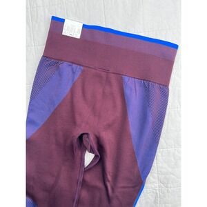 Victoria's Secret PINK Cool & Comfy Seamless Leggings M Burgundy Purple Blue NWT
